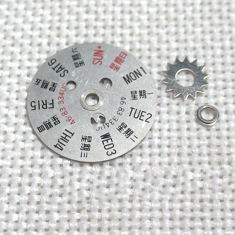 Orient 46941 watch week disk wheel in Chinese and English for precise timekeeping in 46943 movement