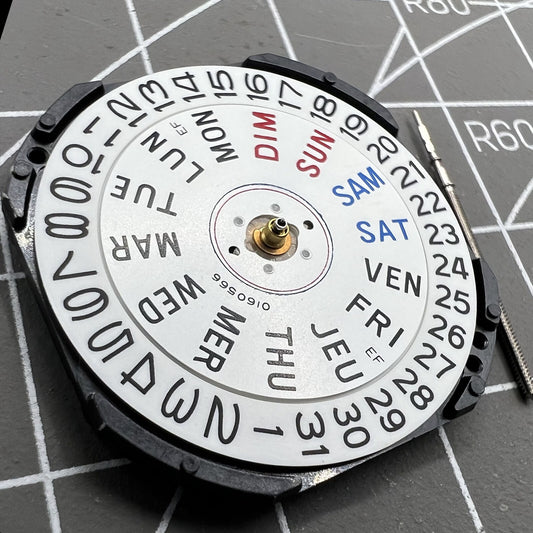 Japan Made Hattori Epson TMI VX43 VX43E quartz watch movement with precision craftsmanship and reliable performance.