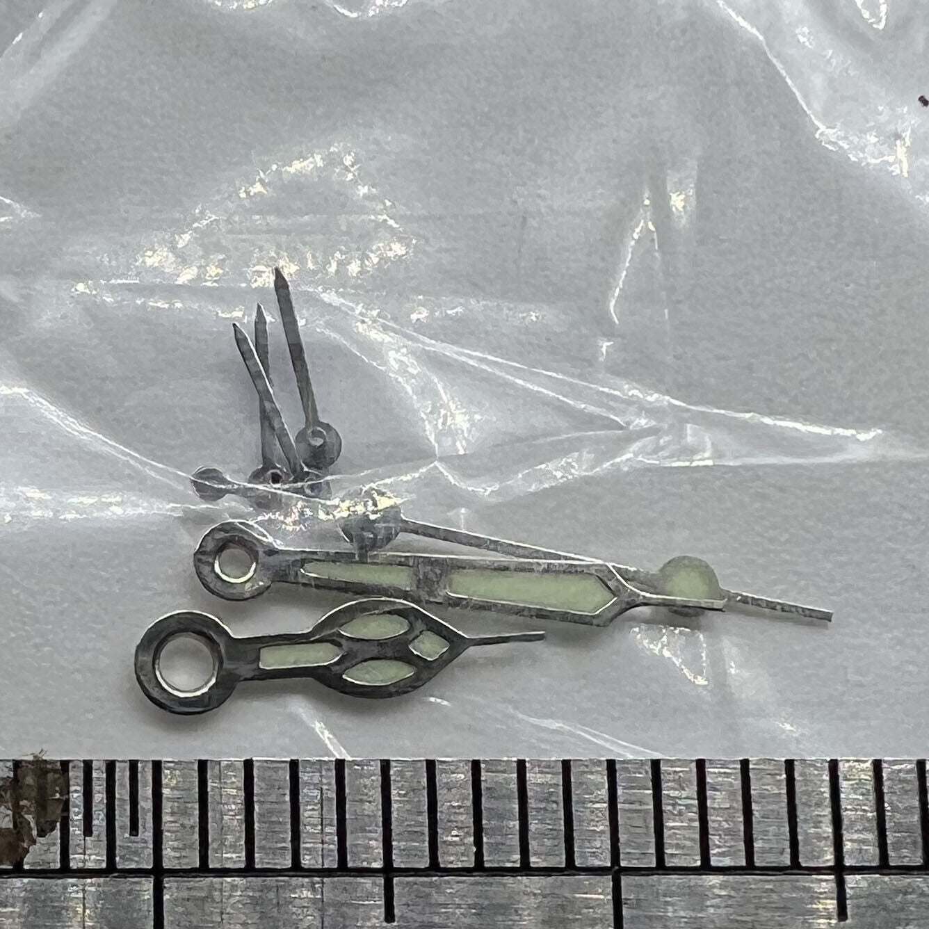 Watch Hands with Green Lume and Blue Small Second for Miyota OS10 OS20 OS22 OS60 OS80, precise fit.