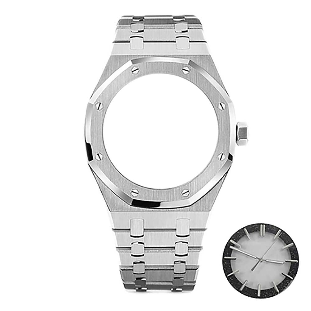 Bracelet de montre en acier inoxydable 41 mm, boîtier miroir en verre saphir pour NH70