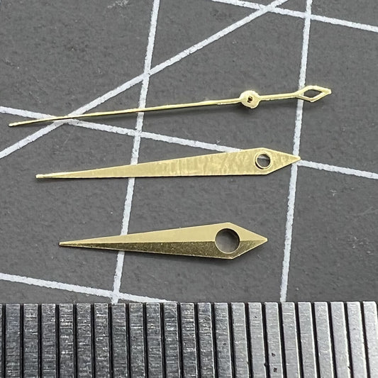 Golden watch hands set with lightning-style second hand for NH35 NH36 movement