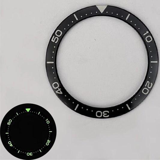 Green luminous diving watch bezel insert 40.3/32.8mm with C3/BGW9 numerals for enhanced visibility