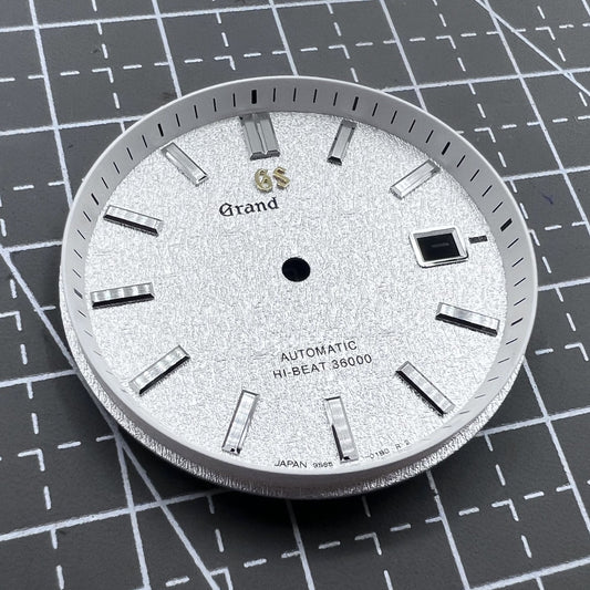 Modified Silver Datejust Watch Dial 33mm, no lume, fits NH35 NH36 movement, sleek design.