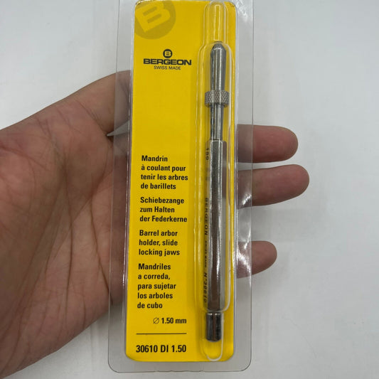 Bergeon 30610 DI 1.50mm barrel arbor holder for precise watch repairs by Bergeon.