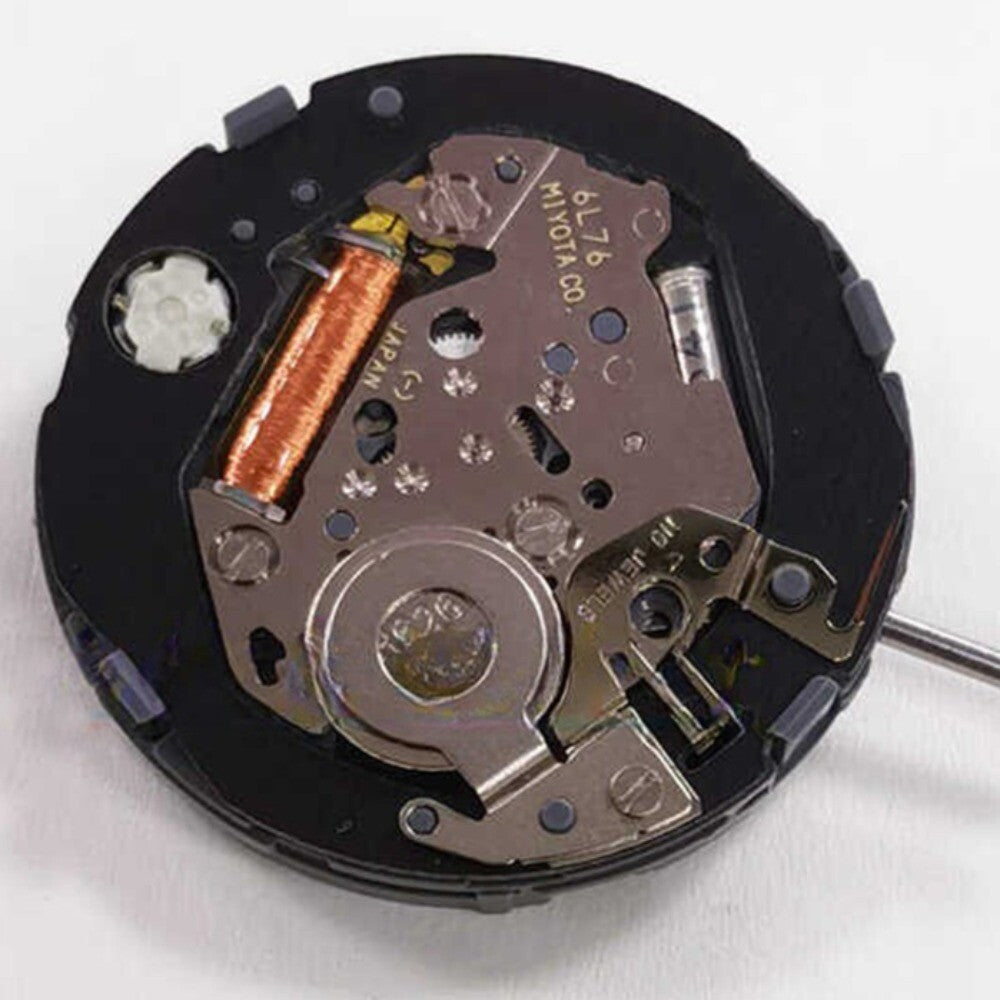 Japan Made Miyota 6L76 Quartz Movement black disk watch part for precise timekeeping by Miyota.