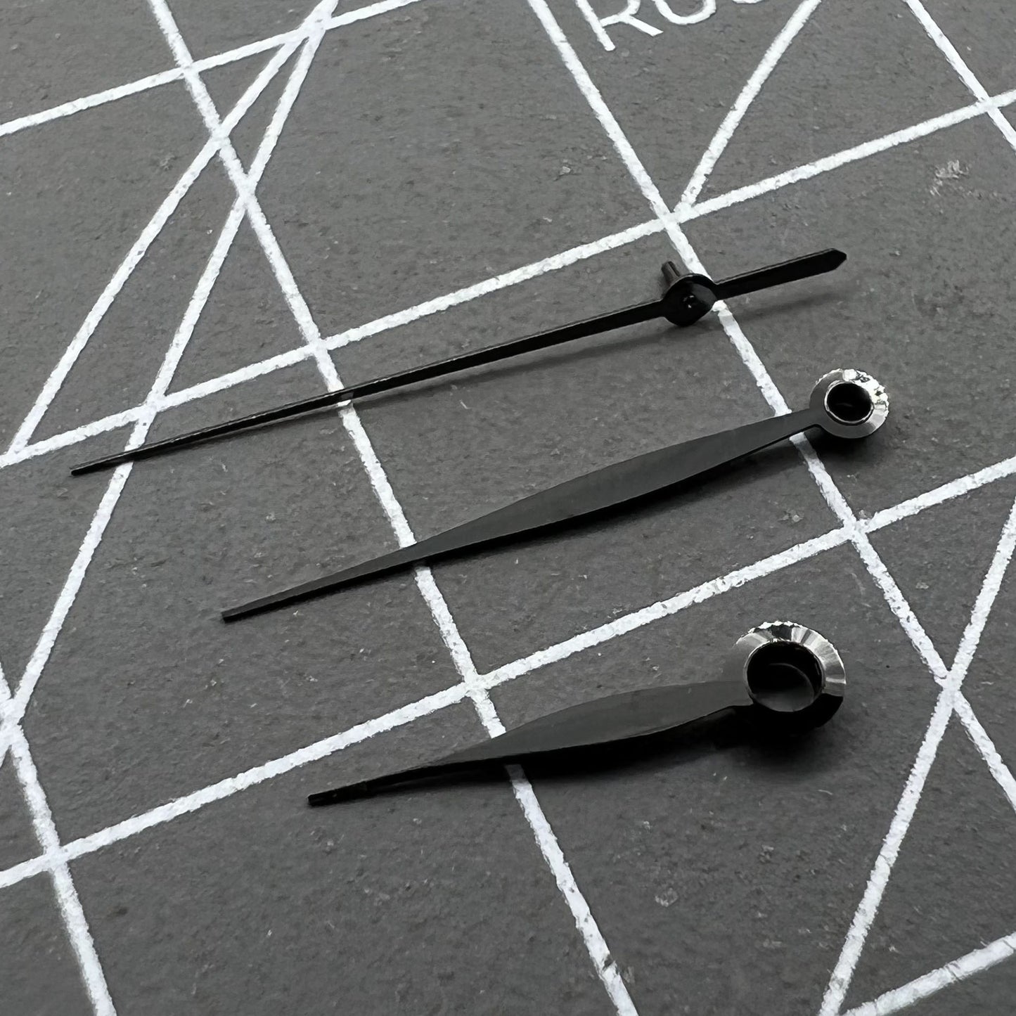 11 x 16 x 16 mm, poliertes schwarzes Blattzeiger-Set für das LB06-Uhrwerk