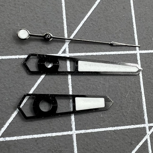 13mm hollow black trim blue lume watch hands for NH35 NH36 mechanical movement clarity