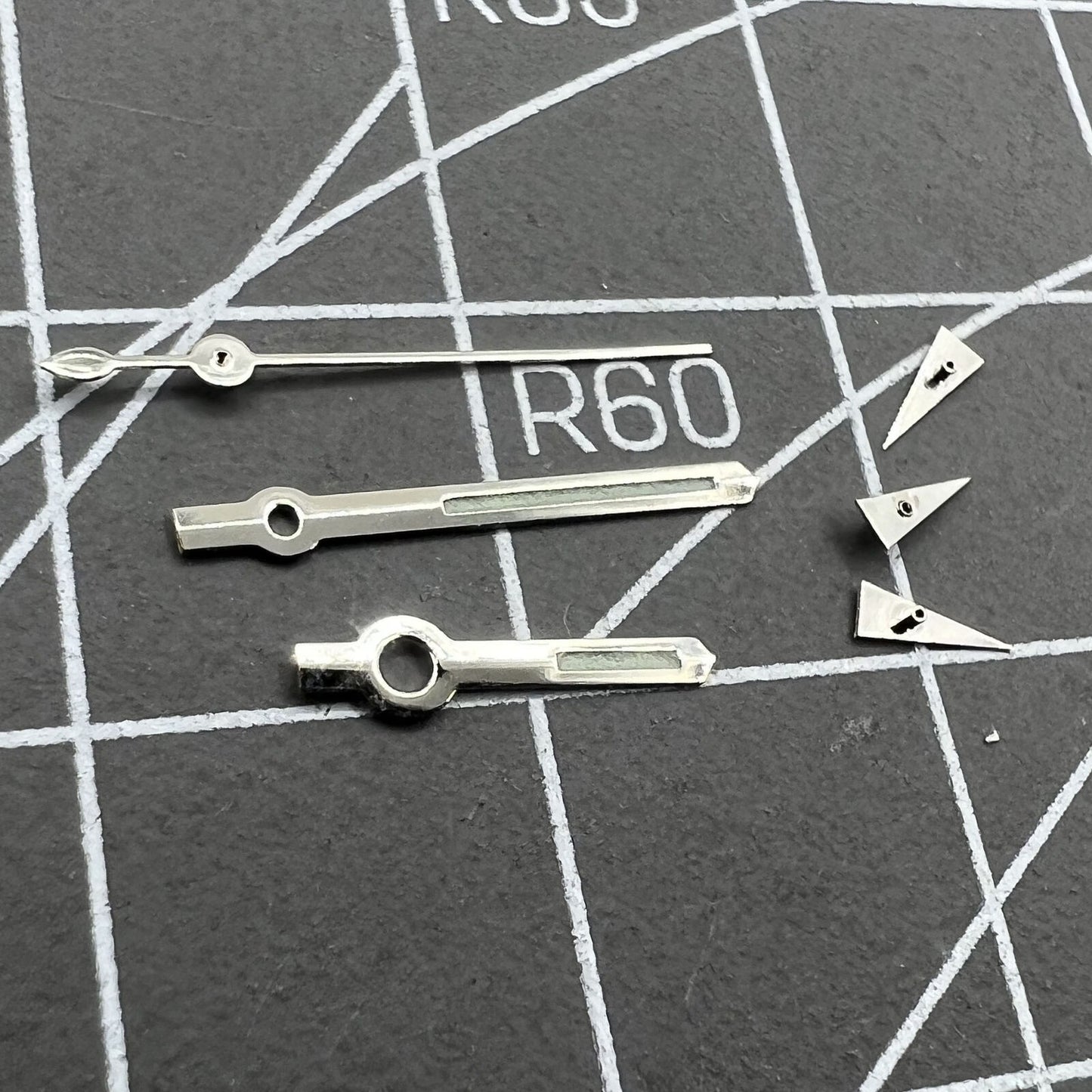 Aiguilles de montre 12,5 mm, garniture argentée, luminescentes vertes, pour Miyota OS10, OS20, OS22, OS60, OS80