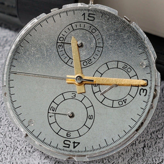 China Made 4130 automatic watch movement with multifunctional small second dials at 3, 6, and 9 o?clock for precise timekeeping.