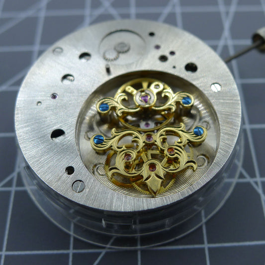 Multifunctional automatic mechanical watch with kinetic energy tourbillon for precise timekeeping.