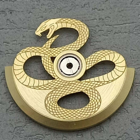 Golden snake pattern oscillating weight rotor, compatible with NH34 NH35 NH36 NH38 watch movements, durable design.