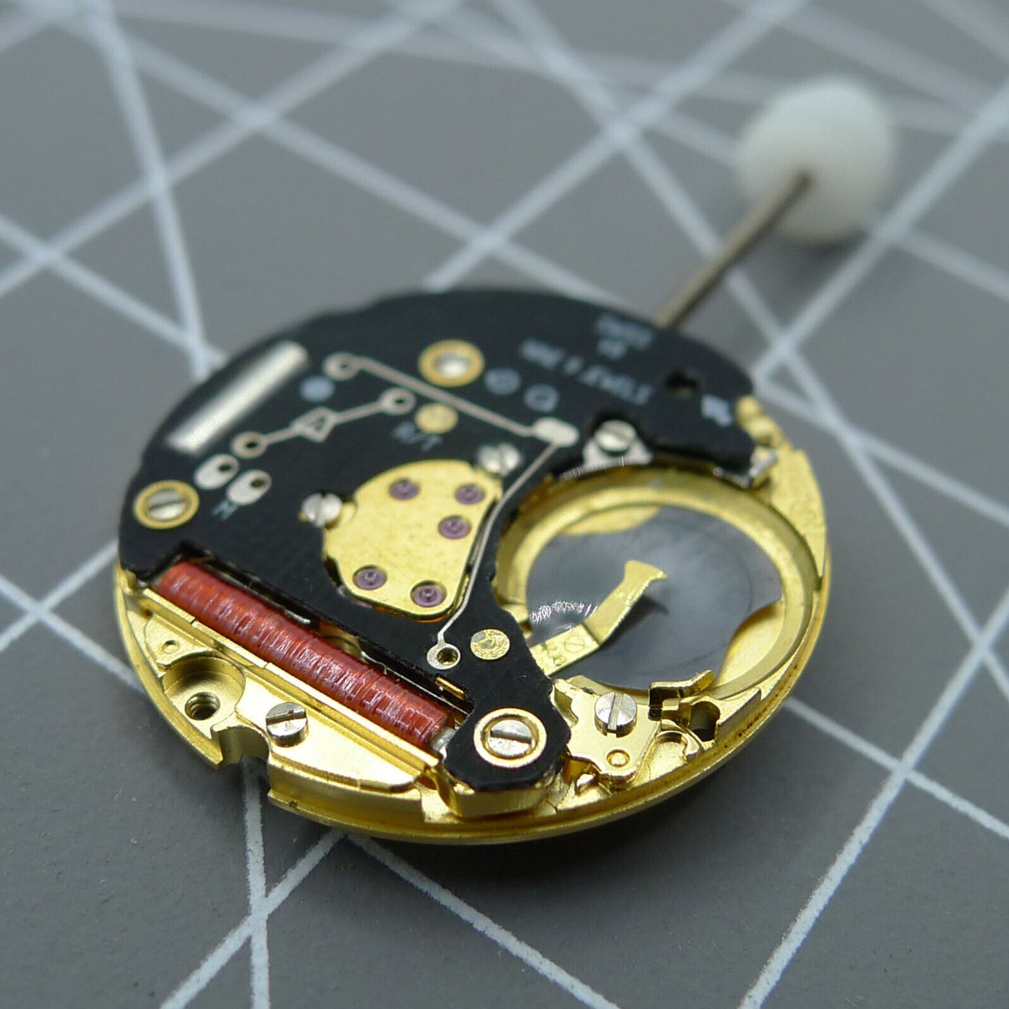 V8 ETA 256.111 Swiss quartz watch movement with black dial for accurate timekeeping in watch accessories.