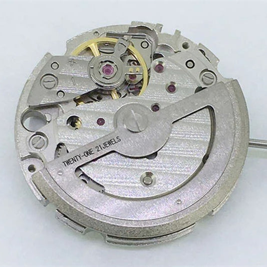 Miyota Citizen 82S7 silver plated automatic watch movement with precision mechanical components.