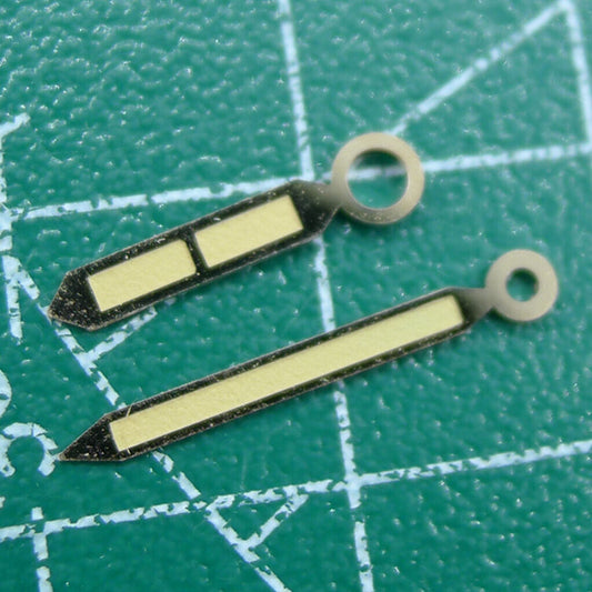 Green lume rose gold-trimmed watch hands for ST3600/ST3620 ETA6497/6498, precise and luminous.