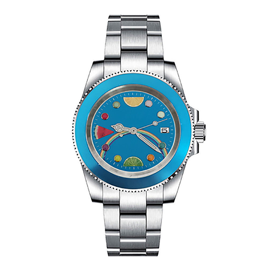 Boîtier de montre lumineux en acier inoxydable 40 mm, verre saphir, bracelet et mouvement NH35