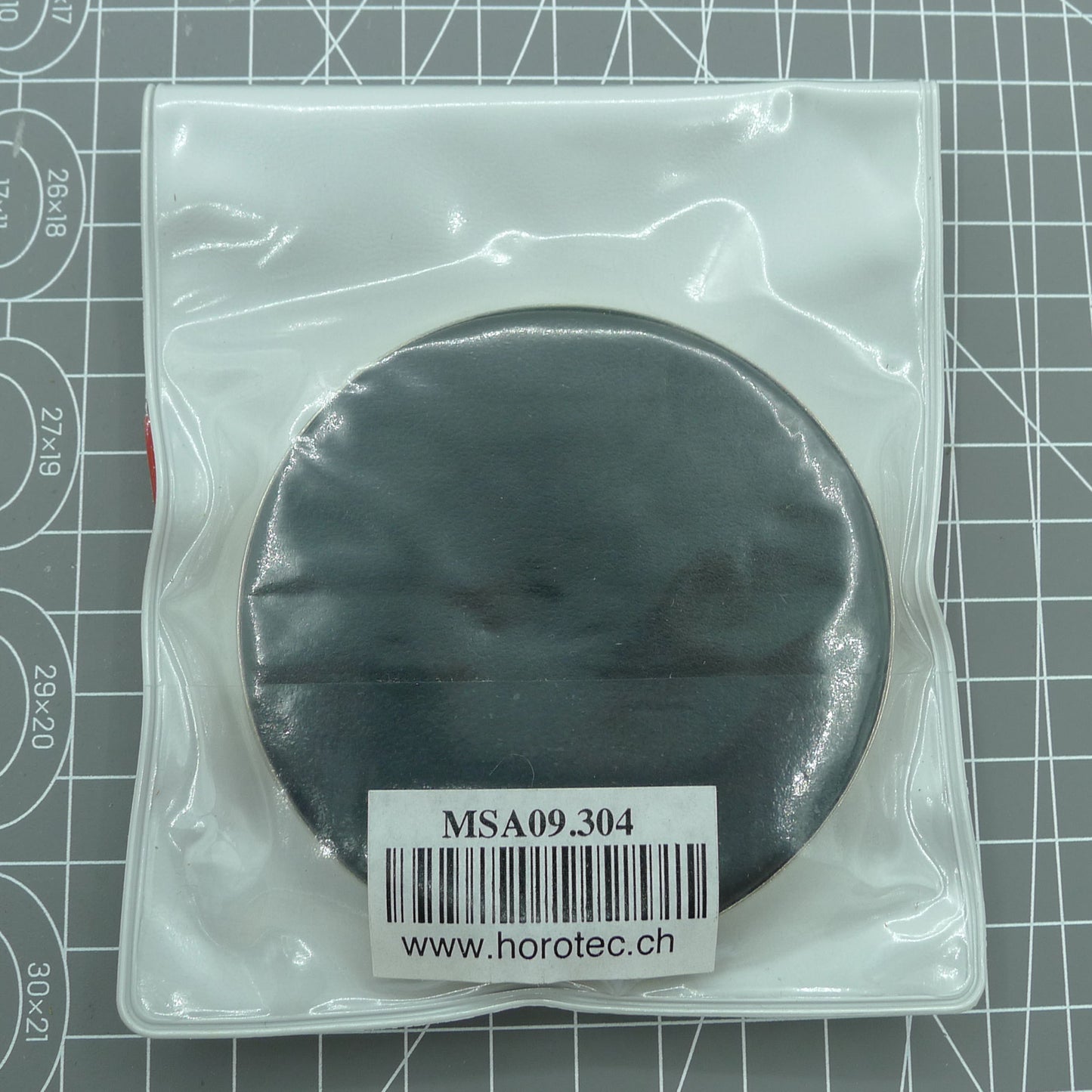 Horotec MSA09.304 case cushion with chromed metallic ring, 75mm diameter, 13mm height for watch support.