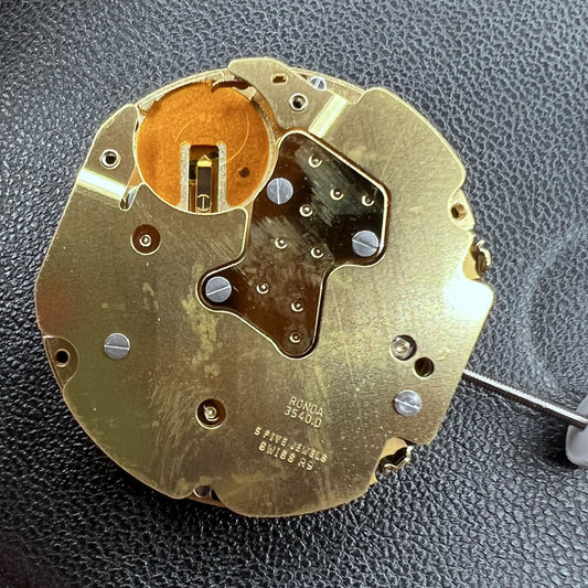Swiss Ronda 3540D quartz watch movement with date display at 3 o'clock, precision timekeeping.