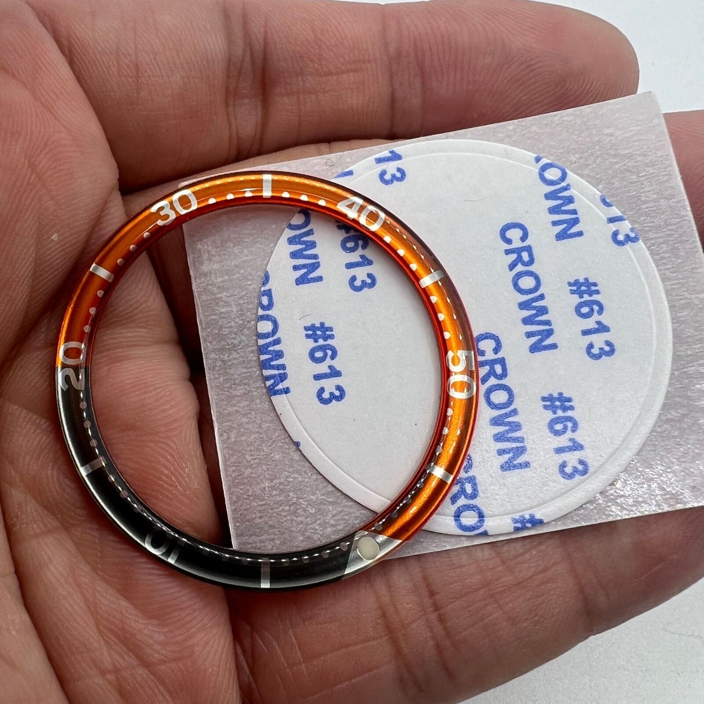 39 mm/32,2 mm Uhr Lünette Einsatz Orange Grau Kreisbogen Abschrägung Aluminium Teil