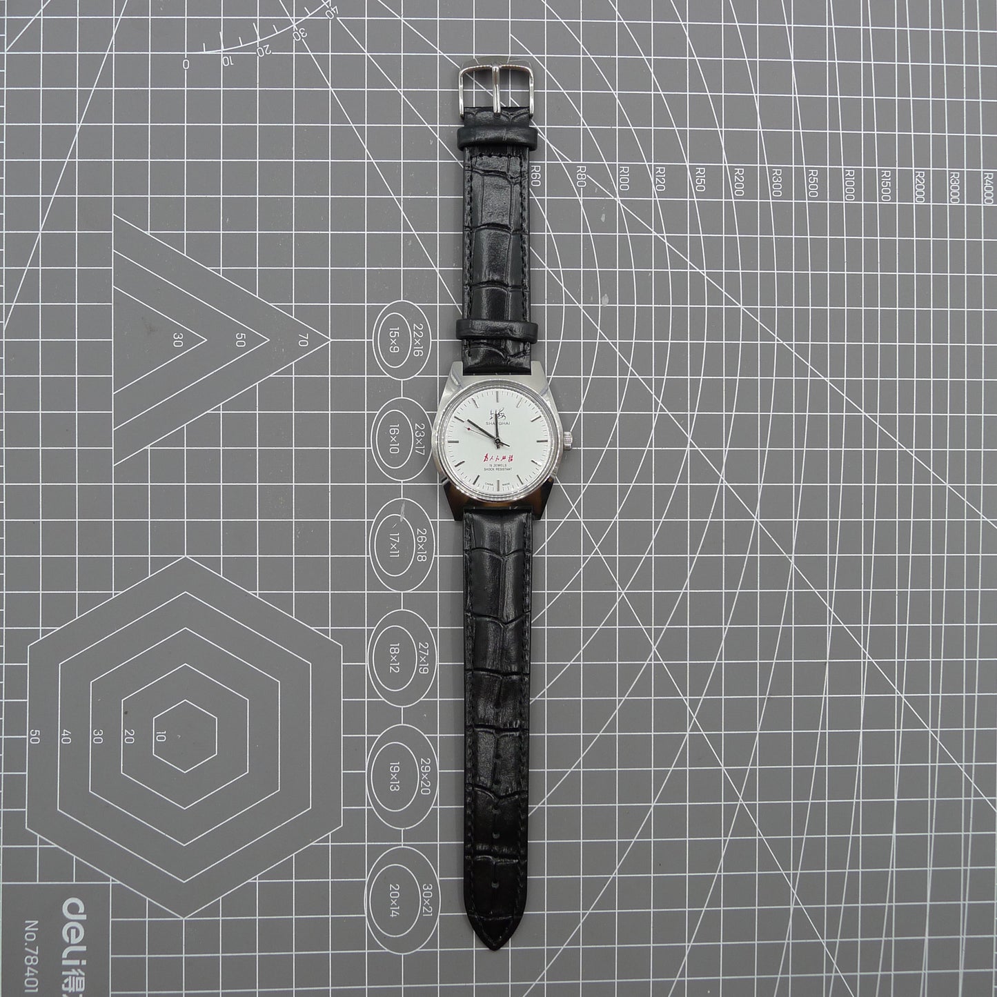 Shanghai Factory 37mm 7120 men's manual mechanical watch with shock-resistant design for durability.