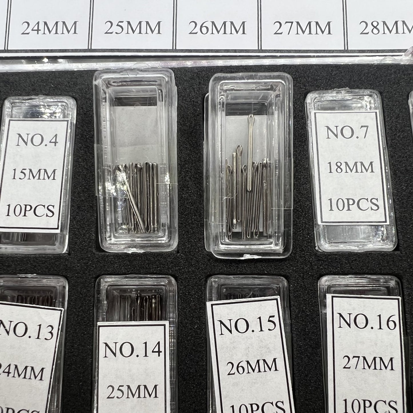 Kit de 180 broches à extrémité ouverte en acier inoxydable de 12 à 29 mm de diamètre et 1,2 mm de diamètre, 180 pièces/boîte