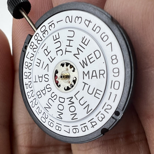 ETA 805.122 Swiss quartz watch movement with day/date, 3 hands for precise timekeeping and reliability