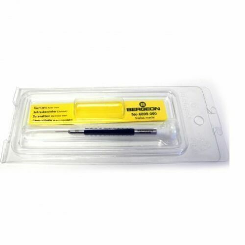 Bergeon 6899-060 ergonomic 0.60mm screwdriver for precise watch repair screws, Swiss-made quality.