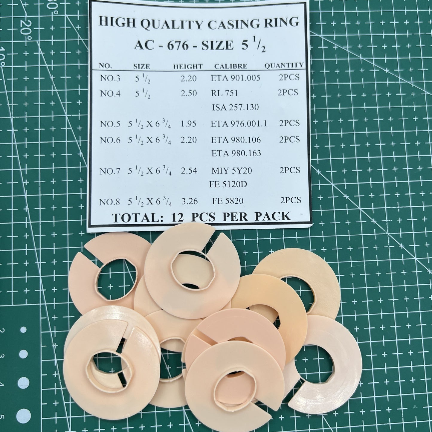 #AC-676-TAILLE 5.5 12 PIÈCES 6 Tailles de Ligne Entretoise de Boîtier de Mouvement Support de Bague de Boîtier