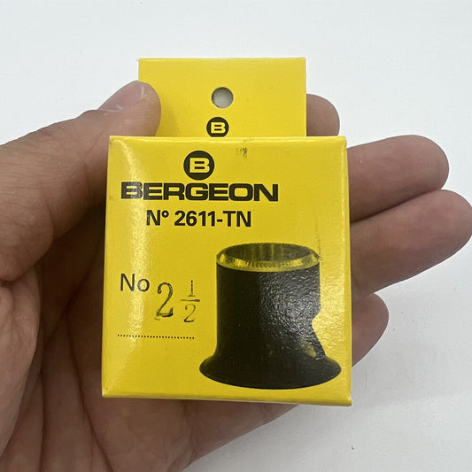 Swiss Bergeon 2611-TN-2.5 loupe with 4x magnification, ideal for detailed watch accessory inspection.