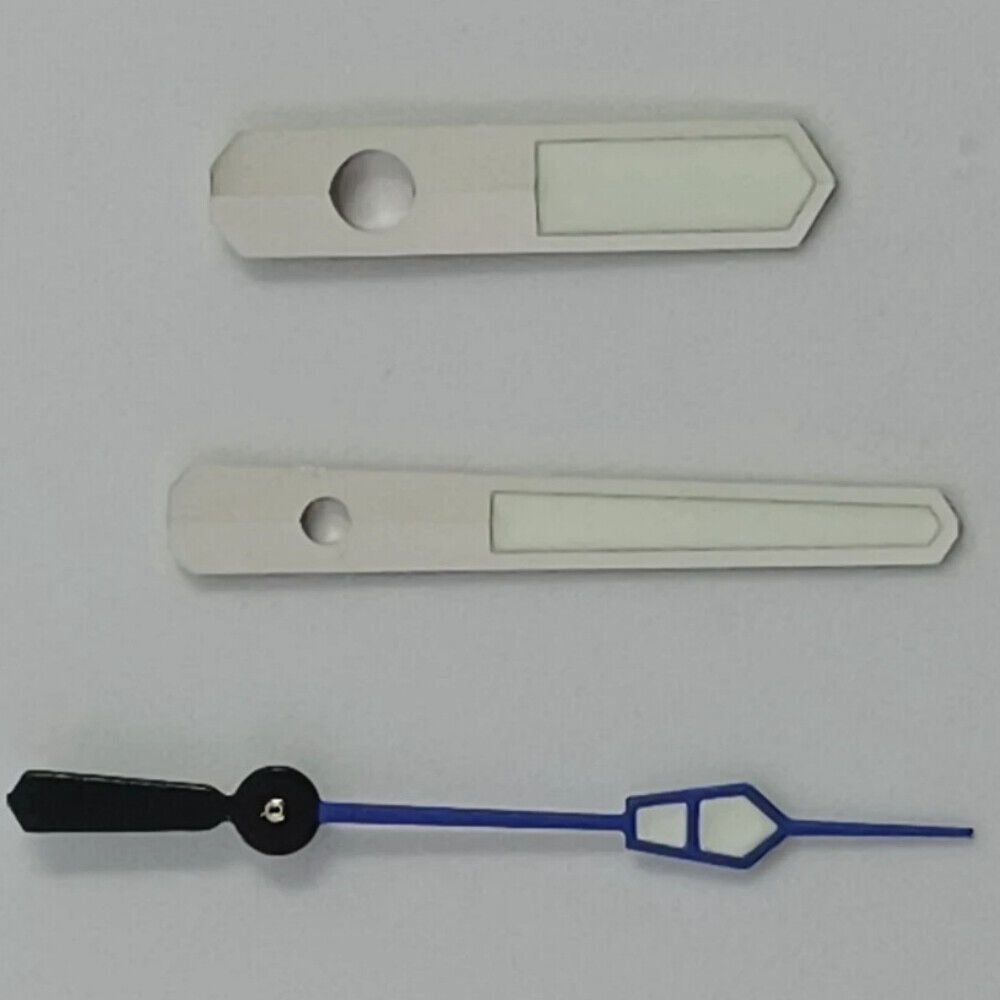 Aiguilles de montre luminescentes vertes, bleu et blanc, 12,5 mm, pour mouvement NH35, NH36, 7S26, 7S36