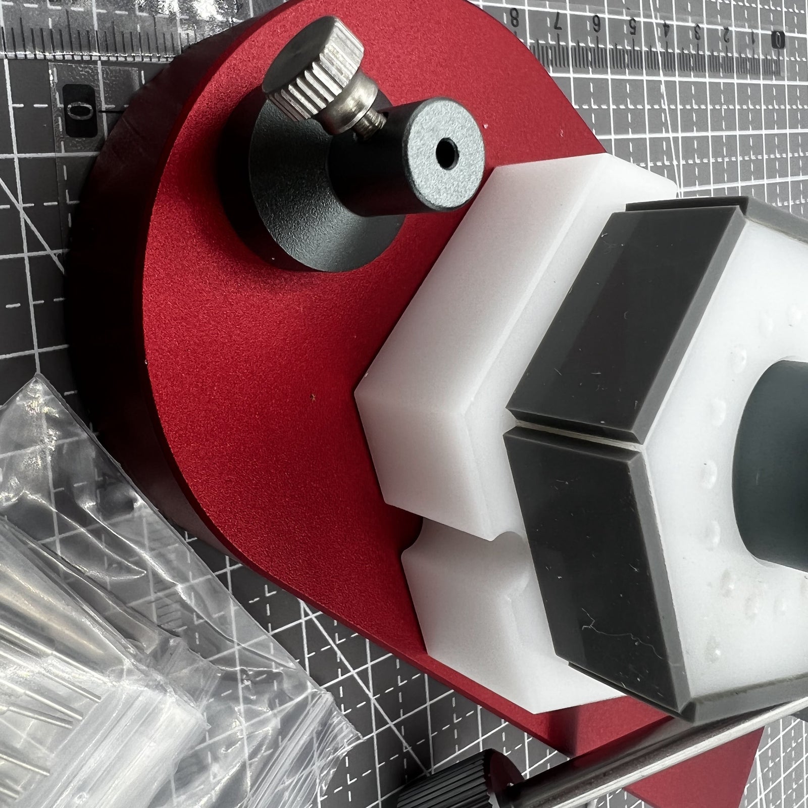 Red swivel tool for removing watch band screw pins, fits 0.6-1.6mm links,.