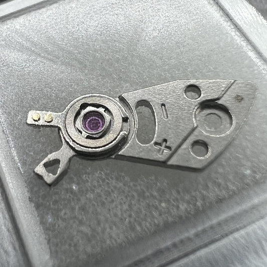 Japan Made silver balance wheel splint for Miyota 8N24 movement, precise watch accessory part.