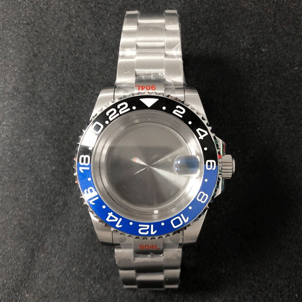 Montre 40 mm, boîtier en verre saphir, bracelet en acier 316L, compatible avec la NH35 japonaise
