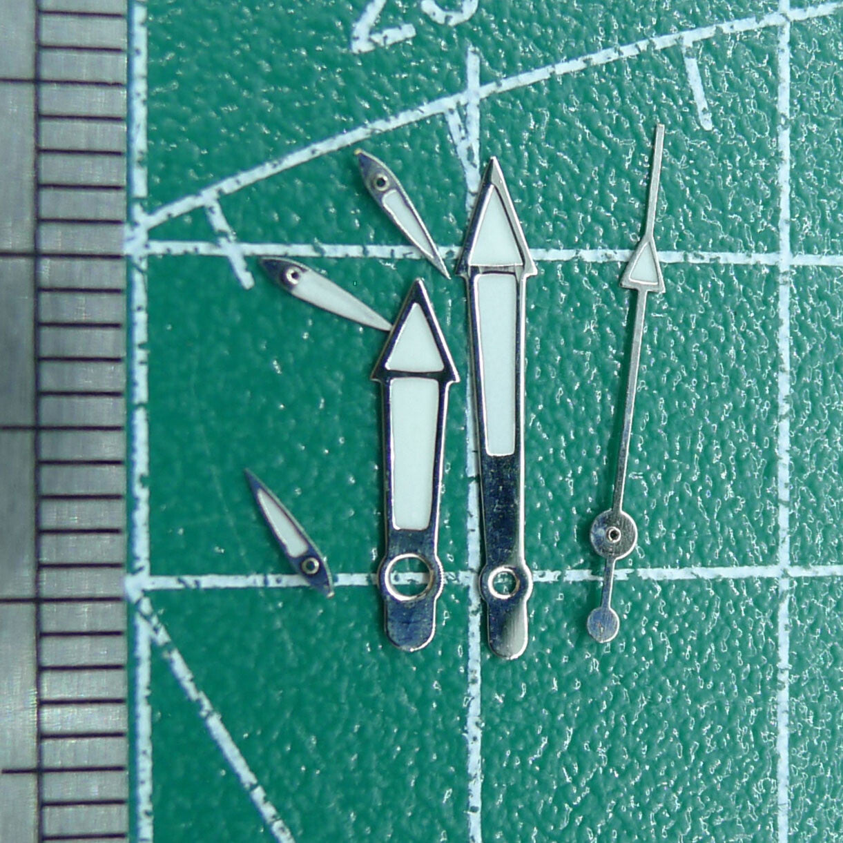 Wholesale 13mm green lume watch hands for Miyota OS series, precise trim.