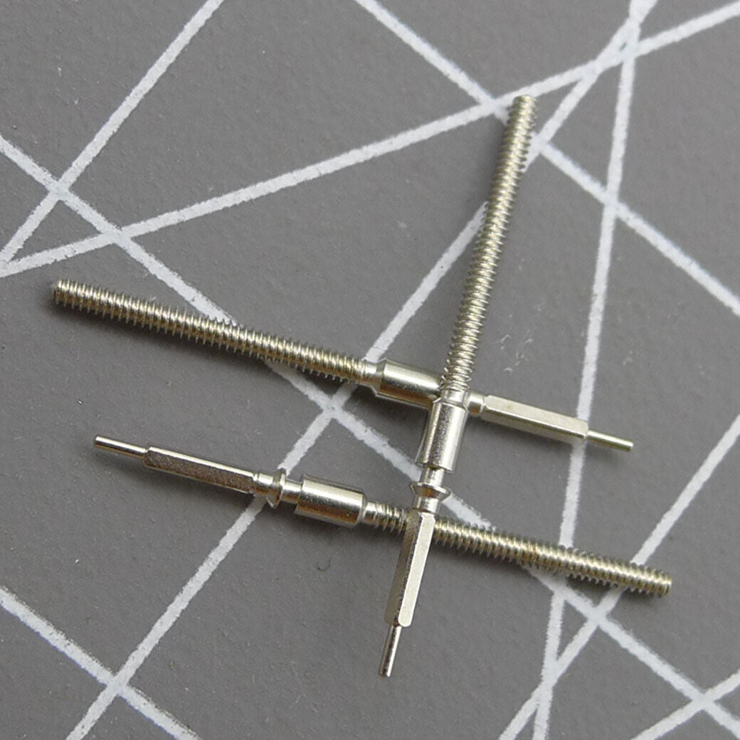 Set of 3 Seagull ST25 watch winding stems compatible with ST25 2503, 2504, 2505 movements for precise repairs.