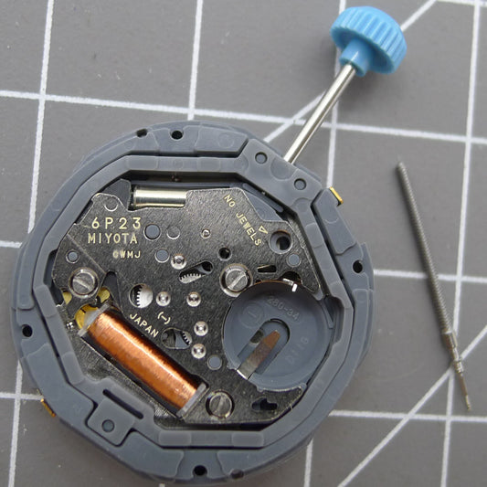 Japan Miyota 6P23 quartz watch movement with 5 hands, precision timekeeping for accessories.