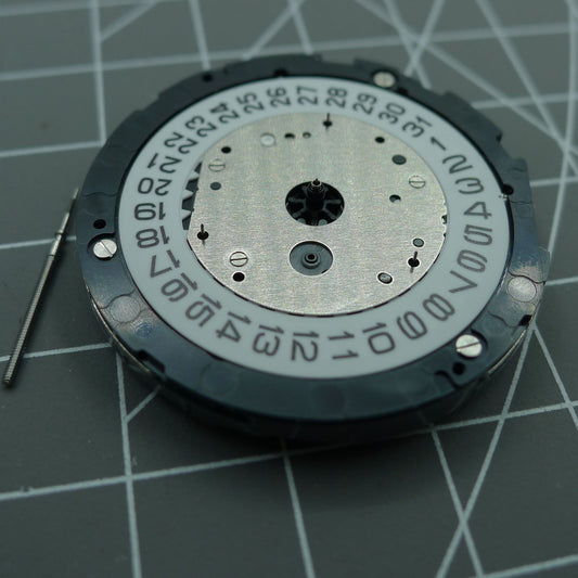 Japan Made Miyota 6S30 quartz watch movement with date at 4 and small seconds at 2, 6, and 10 positions.