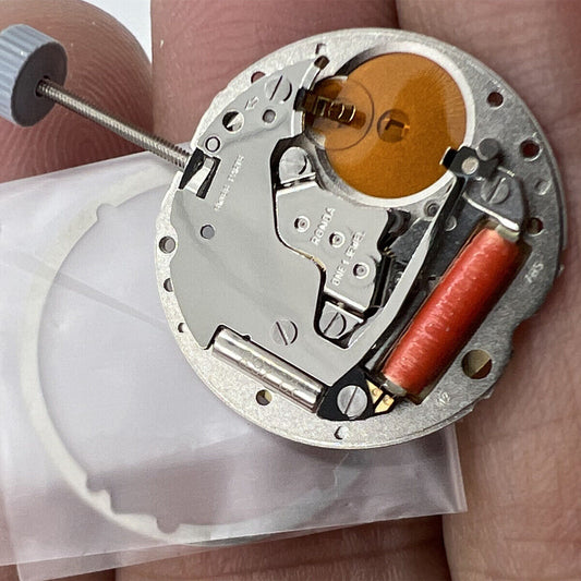 Ronda 785 Swiss quartz watch movement with date at 6 for precise timekeeping and durability.