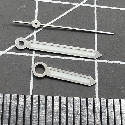 17mm silver trim green luminous watch hands set for Miyota 2035 2115 2105 2305 movements