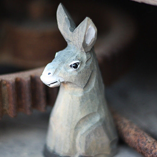 Handcrafted Little Donkey wooden figurine, perfect rustic decor for home or office.
