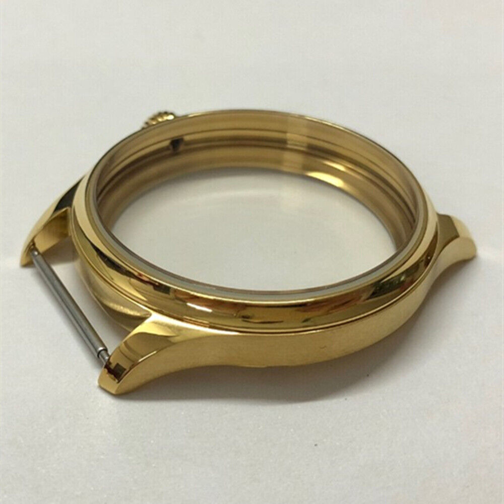 Boîtier de montre doré 316L de 44 mm pour mouvements Seagull ST3600/ST3621/<tc>ETA</tc>6497/<tc>ETA</tc>6498