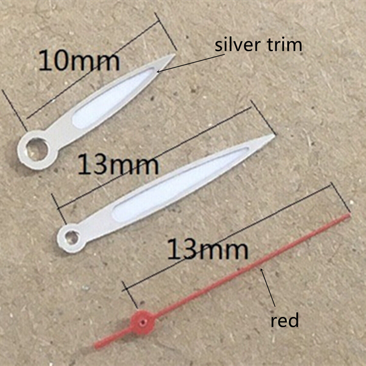 2 Sets/Pack Green Lume Red Second Hand Watch Hands for Miyota 1M12 Movement