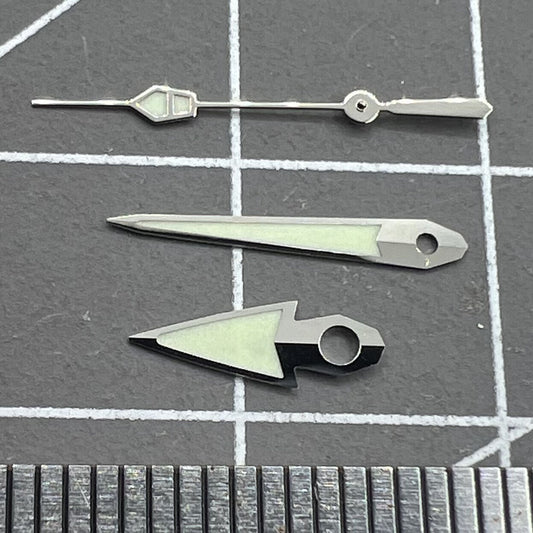 Silver C3 green luminous watch hands set for NH35/36/4R/6R movement