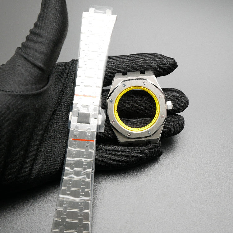 42MM 316L Edelstahl Uhrengehäuse Armband Lünette für NH35/NH36/4R35 Uhrwerk