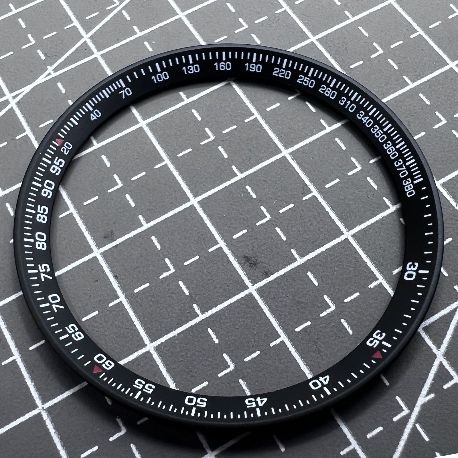 Black metal modified chapter ring, 37x31.5mm, for watch dials, enhancing style and precision.