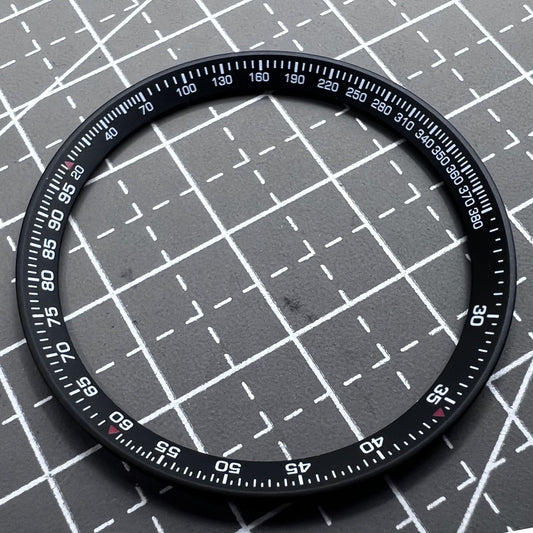 Black metal modified chapter ring, 37x31.5mm, for watch dials, enhancing style and precision.
