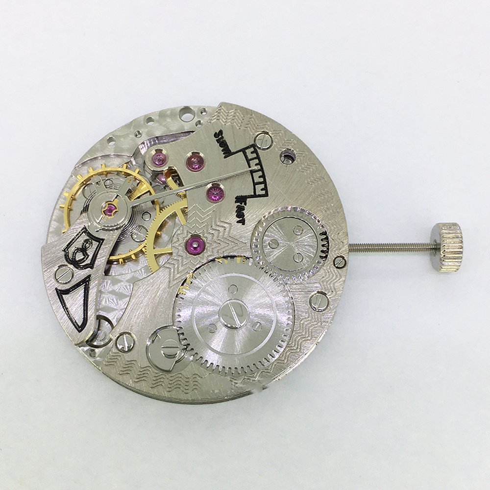 Seagull ST3621 mechanical watch movement with second hand at 6, China-made ETA 6498 alternative for precise timekeeping.