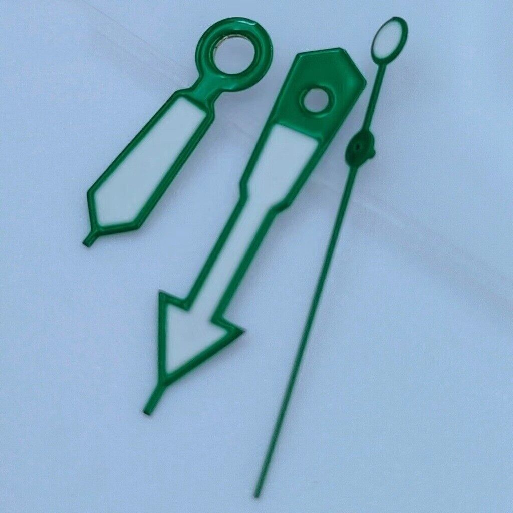 Aiguilles de montre luminescentes vertes peintes en blanc, 12,5 mm, pour NH35 NH36 7S26