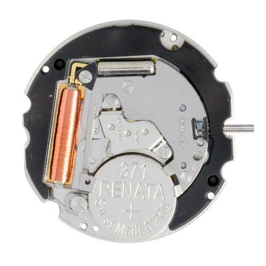 Ronda 704 Quartz watch movement with date display at 3 o'clock for precise timekeeping.