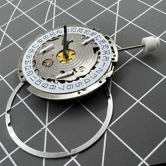 ISA 8171 Golden Quartz watch with date at 4 o'clock and multi-function dial features.