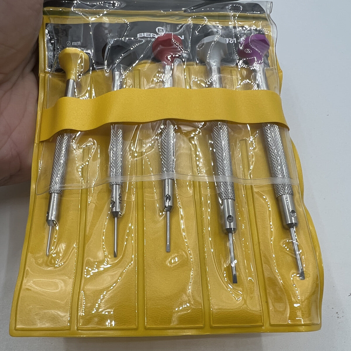 Bergeon 30081-P05 ergonomic screwdriver set of 5 for precise watch repair tasks